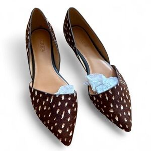 J Crew Leather Pony-hair d’orsay Flats Size 6.5